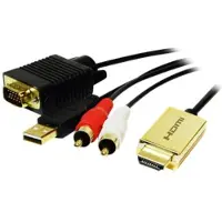 Logilink CV0052A, 2 m, HDMI, VGA (D-Sub) + RCA, Männlich, Männlich, Gold