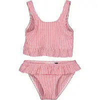 Blue Seven Bandeau-Bikini "Mädchen Bikini Set mit Rüschen", Jungen, Gr. 92/98, rosa (4210, pink), 56% Polyester, 40% Polyamid, 4% Elasthan, Bikini-Sets Bandeau-Bikini