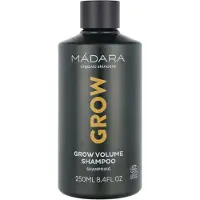 Mádara Cosmetics Grow Volume Shampoo, 250 ml, Shampoo, Nicht-professionell, Frauen, Alle Haare, Gefärbtes Haar, Glättend, Weichmachend, Volumengebend