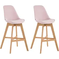 DELUKE 2er Set Barhocker DUMIR - Samt Pink 48x56x112 cm | Barstuhl Mit Lehne Tresenhocker Tresenstuhl Kneipenhocker Kneipenstuhl