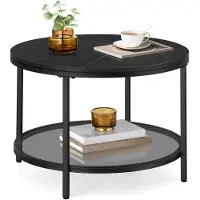 Famanu Couchtisch mit Glasplatte und viel Stauraum