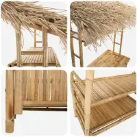 vidaXL Outdoor Bartisch Natur 110 x 50 x 209 cm Bambus