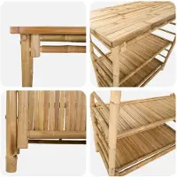 vidaXL Outdoor Bartisch Natur 110 x 50 x 105 cm Bambus