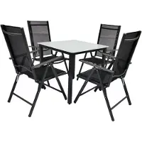 VCM 5 tlg. Alu Gartenset Sitzgruppe Tisch Stühle 80 MA