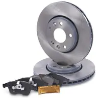 BESTPRICE Bremsscheiben + Bremsbeläge Vorderachse [Hersteller-Nr. 40378772] für Renault