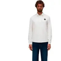 Napapijri Poloshirt E-Badge LS Herren White Heron-XXXL