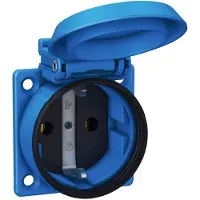 Abl Einbau-SCHUKO-Steckdose, 1561050 blau IP54 m. Schraubanschluss