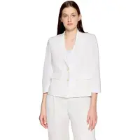 Betty Barclay Jackenblazer "Blazer-Jacke mit 3/4 Arm", Damen, Gr. 42, weiß (rohweiß), Obermaterial: 59% Baumwolle CO. 39% Viskose CV. 2% Elasthan EL., Blazer Jackenblazer