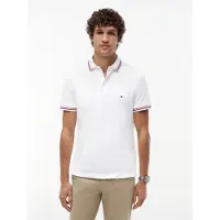 Tommy Hilfiger MW0MW37346YBR, Erwachsener, Männlich, Weiß, S, Polokragen, Slim fit