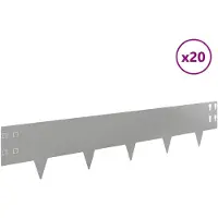 vidaXL Raseneinfassung 20 stk. 100 x 20 cm Stahl Silber