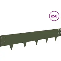 vidaXL Raseneinfassung 50 stk. 100 x 20 cm Stahl Olivgrün