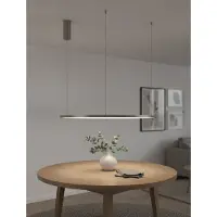 Lyora TARQUIN LED Pendelleuchte Silber 46W Warmweiss 200x80cm dimmbar 9345607