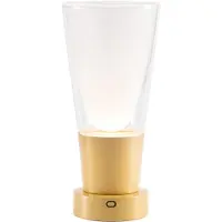 Zafferano Soffio Vase LED-Akkuleuchte-Gold matt/Glas Sandgestrahlt-mit LED (2200K/2700K/3000K)