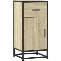 vidaXL Sideboard Sonoma-Eiche 35,5x35x76 cm Holzwerkstoff und Metall