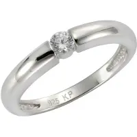 Zeeme Silber Ring Silber 925 rhodiniert mit Zirkonia weiß