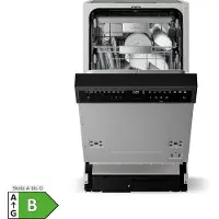 Klarstein Velaire Geschirrspüler 45cm - Halbintegriert, 10 Plätze, 9 Programme, 42 dB, B , AquaStop, Kindersicherung, Spülmaschine teilintegriert