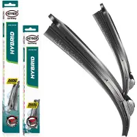 Heyner Scheibenwischer-Set 600 mm / 450 mm Hybrid mit B1-Adapter vorne Für Fahrer- und Beifahrerseite, Graphitbeschichtete Gummilippen, Hakenaufnahme Hook One, Paarweise geliefert, Flaches Profil