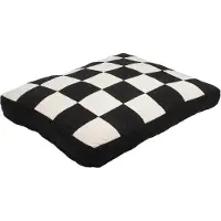 Laroy Cozy Block Hundekissen schwarz/weiß