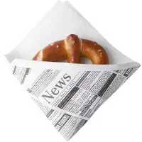 Starpak Snackservietten, stoffähnlich, Airlaid 1/4-Falz 32,5 cm x 30,5 cm weiß "Newsprint" 1000 Stück
