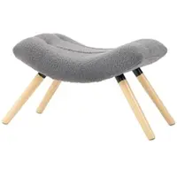 STILVORA Fußhocker Polyester Dunkelgrau 67x45x38 cm mit Buchenholzbeinen