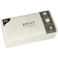 Papstar 900 Servietten `DAILY Collection` 1/4-Falz 24 cm x 24 cm weiss