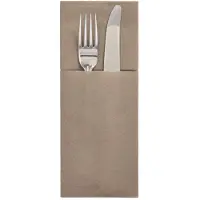 Starpak 4 X 100 Bestecktaschen, Airlaid 1/8-Falz 40 cm x 48 cm taupe "Premium"