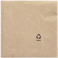 Papstar 100 Servietten, 3-lagig 1/4-Falz 33 cm x 33 cm natur aus recyceltem Papier