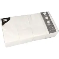 Papstar 2000 Servietten, 2-lagig 1/8-Falz 33 cm x 33 cm weiss