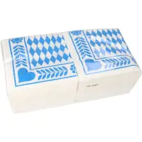 Papstar 250 Servietten, 3-lagig 1/4-Falz "Bayrisch Blau"