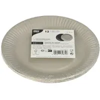 Papstar 12 Teller, Pappe rund Ø 18 cm farbig sortiert grau/schwarz