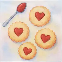 Papstar Servietten, 3-lagig 1/4-Falz 33 cm x 33 cm "Lovely Baking", 10 x 20 Stück 200 Stück