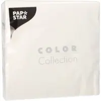 Papstar 100 Servietten, 1-lagig 1/4-Falz 33 cm x 33 cm weiss