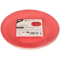 Papstar Pappteller rund Ø 18 cm farbig sortiert - rot/fuchsia, 20 x 12 Stück