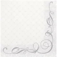 Papstar 250 Servietten "ROYAL Collection" 1/4-Falz 40 cm x 40 cm silber "Megan"