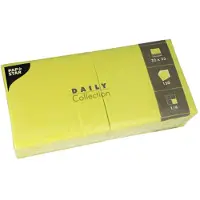 Papstar 150 Servietten "DAILY Collection" 1/4-Falz 32 cm x 32 cm Limonengrün