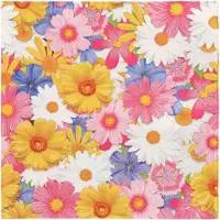 Papstar 10 X 20 Servietten, 3-lagig 1/4-Falz 33 cm x 33 cm "Daisies Mix"