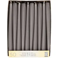 Starpak 2 X 50 Leuchterkerzen Ø 2,2 cm · 25 cm grau