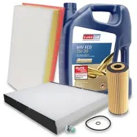 BESTPRICE Inspektionspaket Filtersatz SET A+5l Öl [Hersteller-Nr. 10493570] für VW, Skoda, Audi