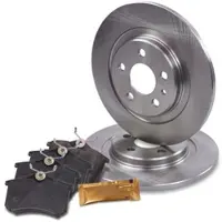 BESTPRICE Bremsscheiben+Bremsbeläge Hinterachse [Hersteller-Nr. 10602340] für Citroën, Lancia, Peugeot, Fiat