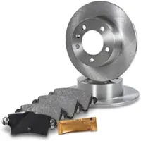 BESTPRICE Satz Bremsscheiben + Bremsbeläge Hinterachse VOLL [Hersteller-Nr. 10602261] für Nissan, Opel, Renault