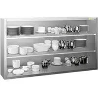 GOLDINOX Wandschrank aus Edelstahl 1500 x 400 mm / Höhe 1000 mm offen PREMIUM -.