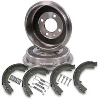 BESTPRICE 2x Bremstrommel + Bremsbacken Hinten [Hersteller-Nr. 10604318] für Opel