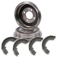 BESTPRICE 2x Bremstrommel + Bremsbacken Hinten [Hersteller-Nr. 10604980] für VW, Seat, Skoda