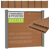 Juskys WPC Zaun aus Elementen & Pfosten