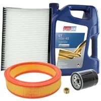 BESTPRICE Inspektionspaket Filtersatz SET A + 5l ÖL [Hersteller-Nr. 10493628] für Fiat