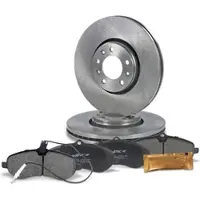 BESTPRICE Bremsscheiben+Bremsbeläge Vorderachse [Hersteller-Nr. 10602243] für Fiat, Citroën, Peugeot