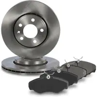 BESTPRICE Satz Bremsscheiben+Bremsbeläge Vorderachse [Hersteller-Nr. 10601287] für Vauxhall, Renault, Nissan, Opel