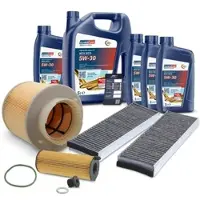 BESTPRICE Inspektionspaket Filtersatz SET A + 9l ÖL [Hersteller-Nr. 10493582] für Audi