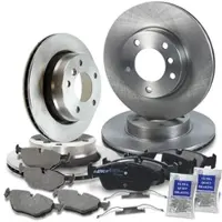 BESTPRICE Bremsscheiben + Bremsbeläge vorne + hinten [Hersteller-Nr. 10603295] für BMW