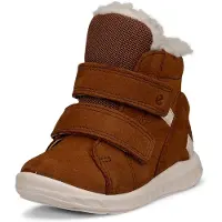 Ecco Klettstiefel "SP.1 Lite Infant", Jungen, Gr. 22, Warmfutter, braun (camelfarben), Nubukleder, Schuhe Klettstiefel, Winterstiefel, Winterboots, waterproof, mit SHOCK-POINT-Technologie